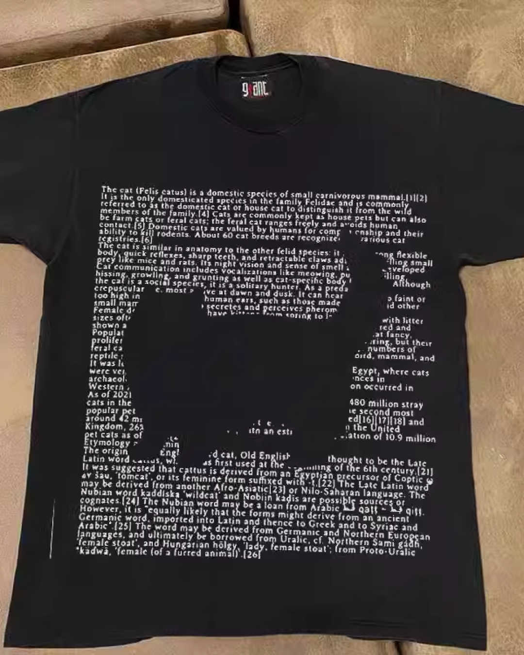 レタリングキャットTシャツ E0003