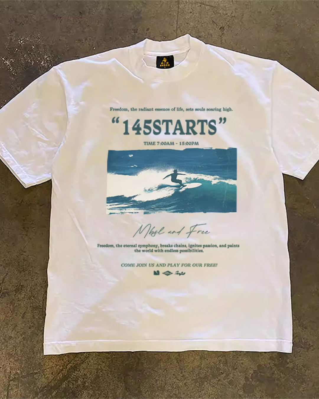 サーフィンプリントTシャツ E0044