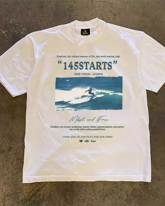 サーフィンプリントTシャツ E0044
