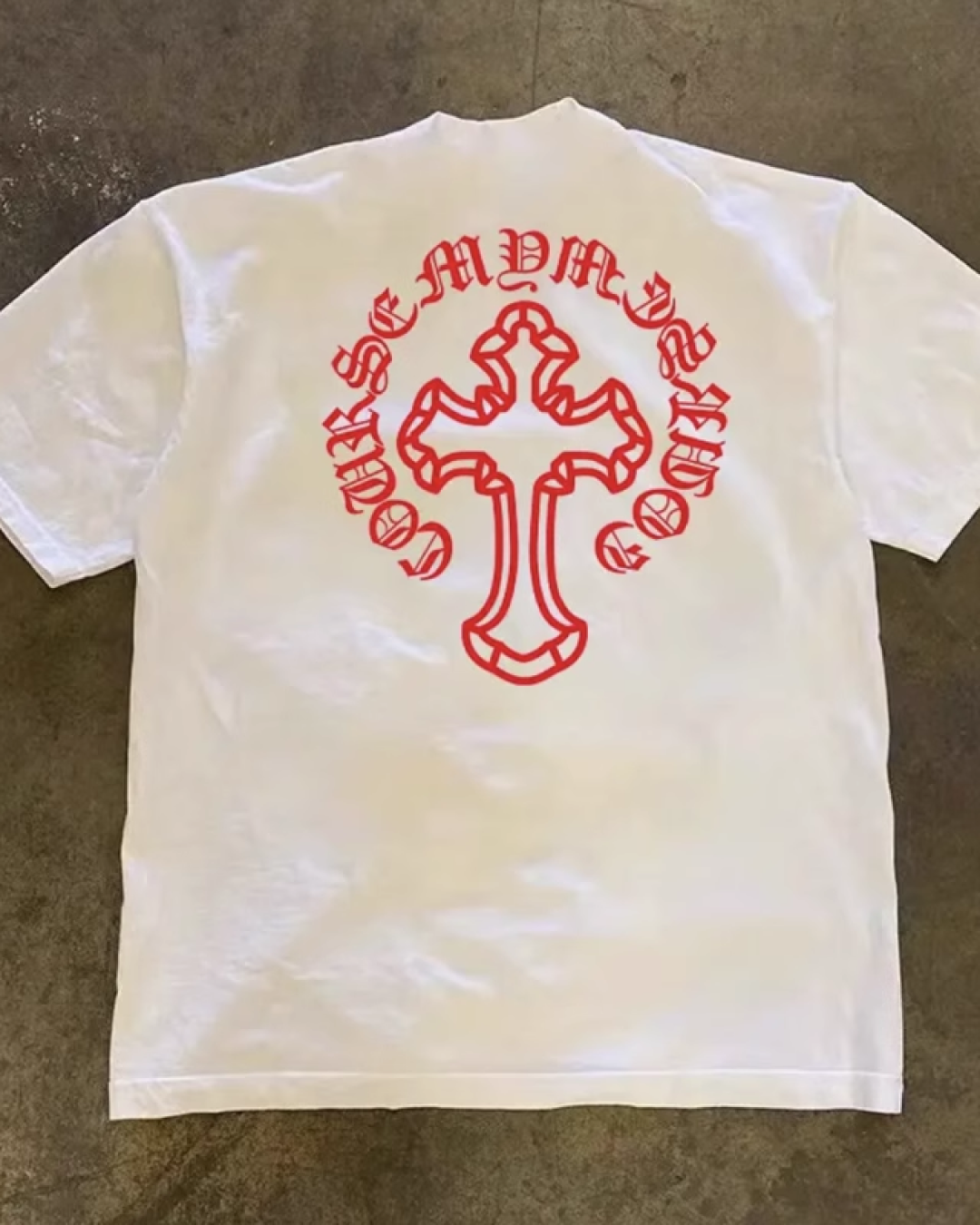 バッククロスプリントTシャツ E0045