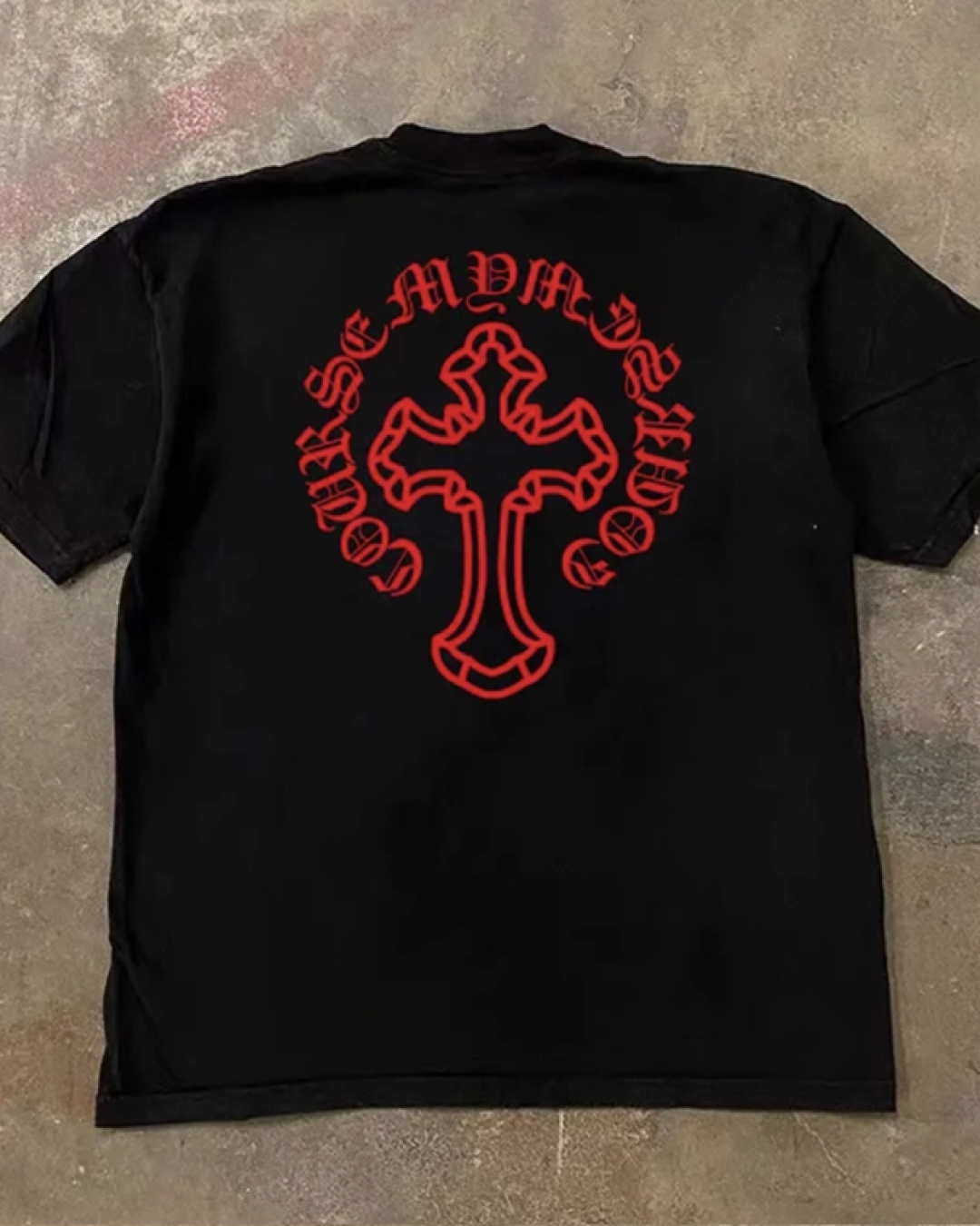 バッククロスプリントTシャツ E0045
