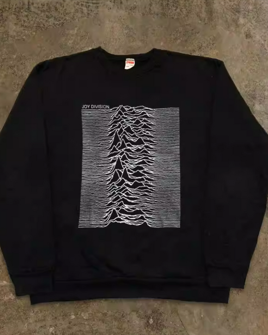 パンクバンドデザイン長袖クルーネックスウェット(JOY DIVISION) E01053