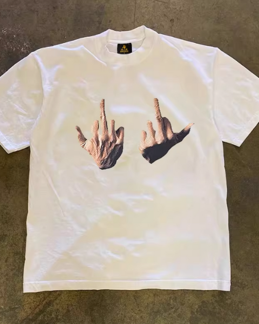 半袖デザインTシャツ（ダブルハンドサイン）E01105