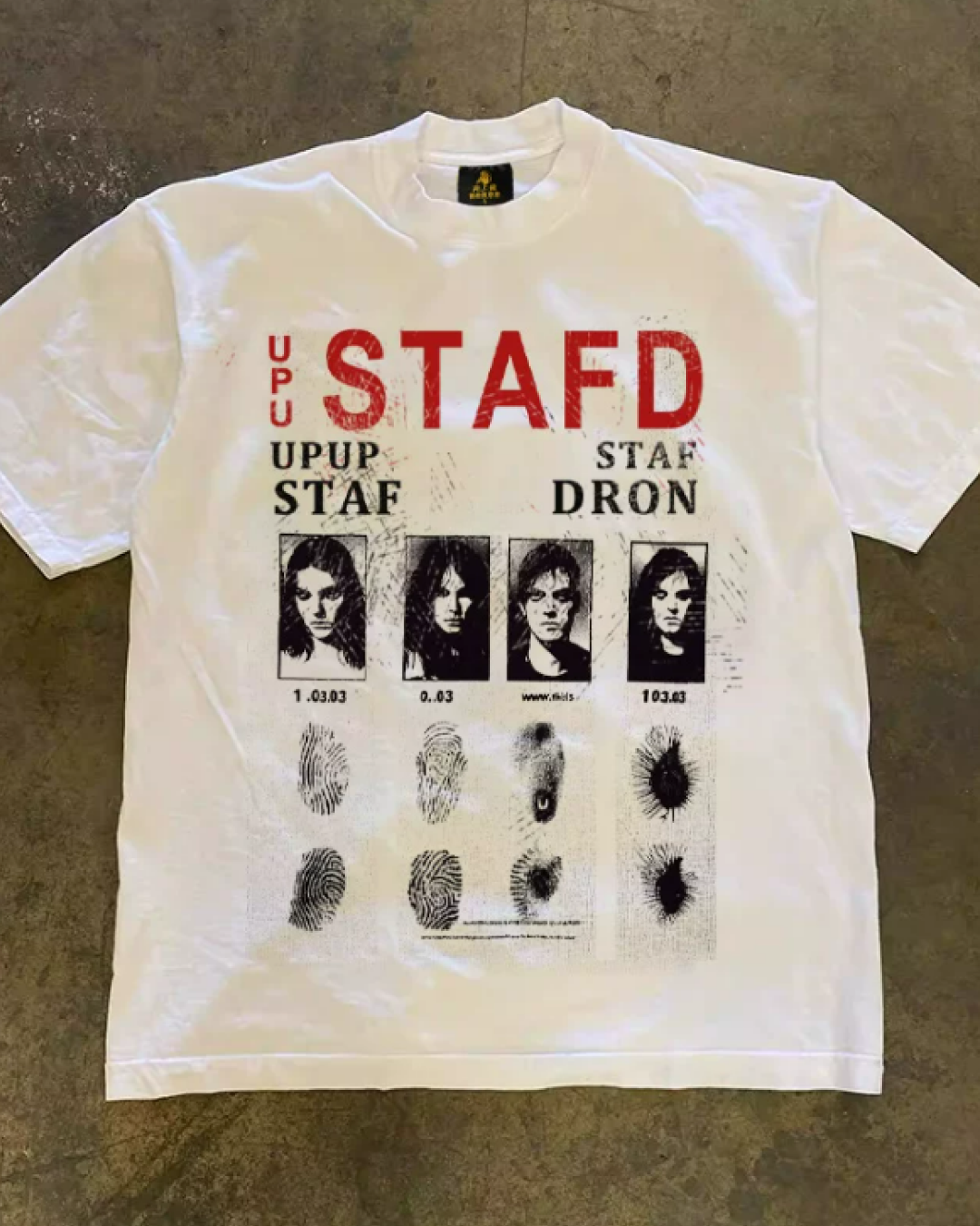 半袖デザインTシャツ（クライムファイル・マグショット）E01137